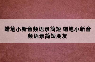 蜡笔小新音频语录简短 蜡笔小新音频语录简短朋友